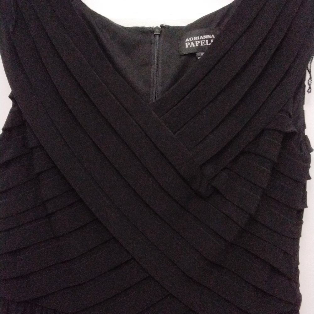Adrianna Papell Black Sleeveless Jumpsuit P2p 18 Stretch L52 R29 - Picture 3 of 4
